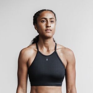 Nobull Plush Heather Halter Sports Bra Black NWT Size XS